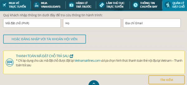 Mã đặt chỗ của vietnam airline là gì
